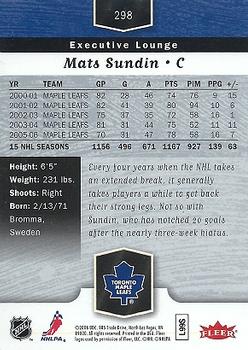 2006-07 Flair Showcase #298 Mats Sundin Back