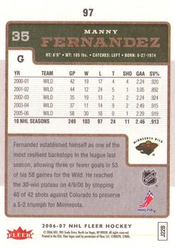 2006-07 Fleer #97 Manny Fernandez Back