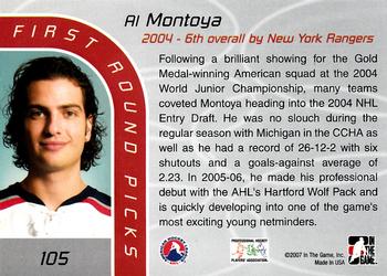 2006-07 In The Game Between The Pipes #105 Al Montoya Back
