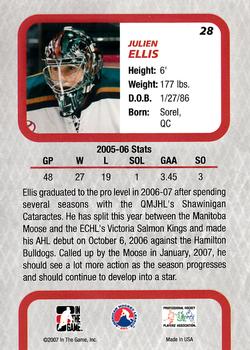 2006-07 In The Game Between The Pipes #28 Julien Ellis Back