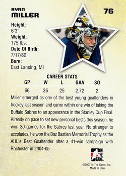 2006-07 In The Game Between The Pipes #76 Ryan Miller Back