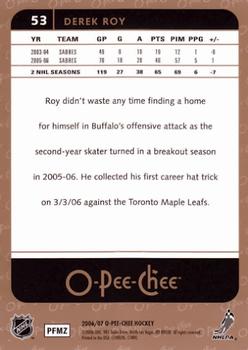 2006-07 O-Pee-Chee #53 Derek Roy Back