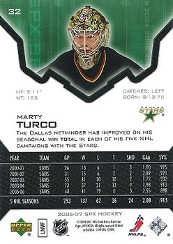2006-07 SPx #32 Marty Turco Back