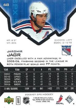 2006-07 SPx #68 Jaromir Jagr Back