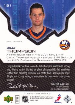 2006-07 SPx #151 Billy Thompson Back