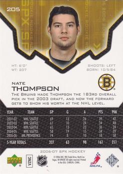 2006-07 SPx #205 Nate Thompson Back