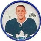 1960-61 Shirriff Coins #3 Carl Brewer Front