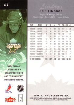 2006-07 Ultra #67 Eric Lindros Back