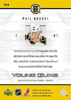 2006-07 Upper Deck #204 Phil Kessel Back