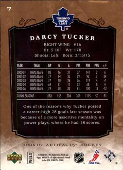 2006-07 Upper Deck Artifacts #7 Darcy Tucker Back