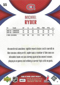 2006-07 Upper Deck Mini Jersey #55 Michael Ryder Back