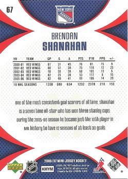 2006-07 Upper Deck Mini Jersey #67 Brendan Shanahan Back