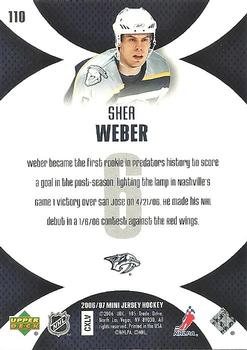 2006-07 Upper Deck Mini Jersey #110 Shea Weber Back