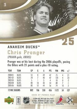 2006-07 Upper Deck Power Play #3 Chris Pronger Back
