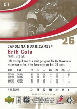 2006-07 Upper Deck Power Play #21 Erik Cole Back