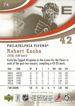 2006-07 Upper Deck Power Play #74 Robert Esche Back