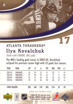 2006-07 Upper Deck Power Play #4 Ilya Kovalchuk Back