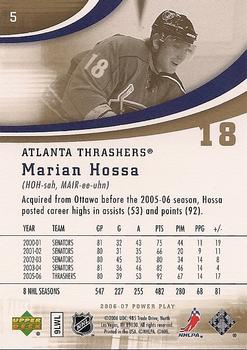 2006-07 Upper Deck Power Play #5 Marian Hossa Back