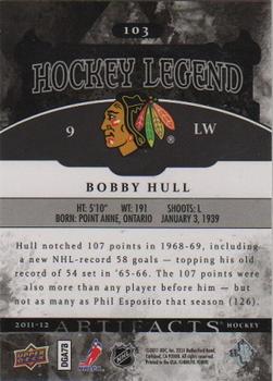 2011-12 Upper Deck Artifacts #103 Bobby Hull Back