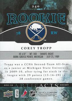 2011-12 Upper Deck Artifacts #240 Corey Tropp Back