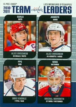 2011-12 O-Pee-Chee - Team Leaders #TL-30 Alex Ovechkin / Mike Knuble / Michal Neuvirth Front