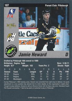 1993 Classic Pro Prospects #107 Jamie Heward Back