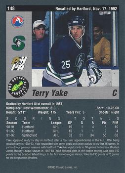 1993 Classic Pro Prospects #148 Terry Yake Back