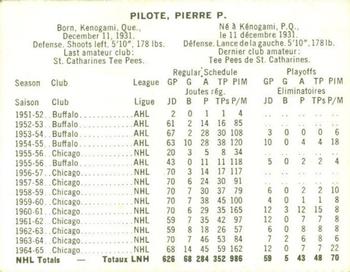 1965-66 Coca-Cola NHL Players #NNO Pierre Pilote Back