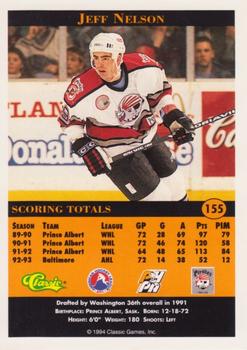 1994 Classic Pro Hockey Prospects #155 Jeff Nelson Back