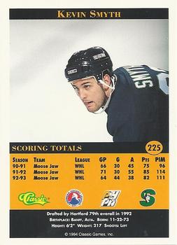 1994 Classic Pro Hockey Prospects #225 Kevin Smyth Back