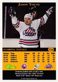 1994 Classic Pro Hockey Prospects #226 Jason Young Back