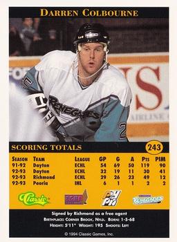 1994 Classic Pro Hockey Prospects #243 Darren Colbourne Back