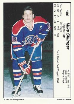 1990-91 7th Inning Sketch WHL #186 Mike Sillinger Back