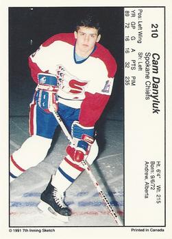 1990-91 7th Inning Sketch WHL #210 Cam Danyluk Back