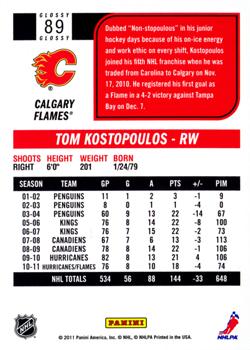 2011-12 Score - Glossy #89 Tom Kostopoulos Back