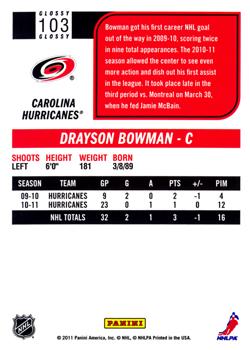 2011-12 Score - Glossy #103 Drayson Bowman Back