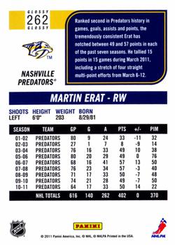 2011-12 Score - Glossy #262 Martin Erat Back