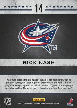 2011-12 Panini Pinnacle - Captains #14 Rick Nash Back