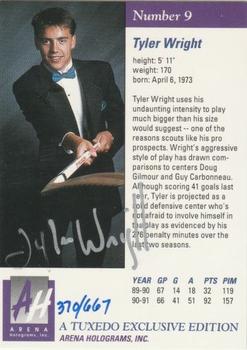 1991 Arena Draft Picks - Autographs #9 Tyler Wright  Back