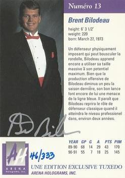 1991 Arena Draft Picks French - Autographs #13 Brent Bilodeau  Back