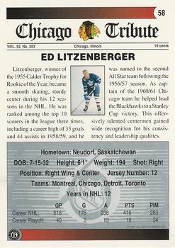 1991-92 Ultimate Original 6 #58 Ed Litzenberger Back
