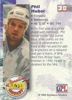 1994-95 Signature Rookies #38 Phil Huber Back