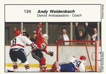1990-91 7th Inning Sketch OHL #124 Andy Weidenbach Back