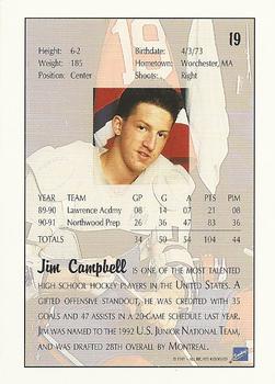 1991 Ultimate Draft #19 Jim Campbell Back