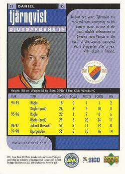 1998-99 UD Choice Swedish #53 Daniel Tjarnqvist Back
