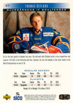 1995-96 Upper Deck Swedish Elite #37 Thomas Ostlund Back