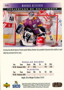 1995-96 Upper Deck Swedish Elite #56 Markus Ketterer Back