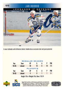 1995-96 Upper Deck Swedish Elite #99 Jan Huokko Back