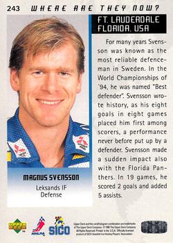 1995-96 Upper Deck Swedish Elite #243 Magnus Svensson Back