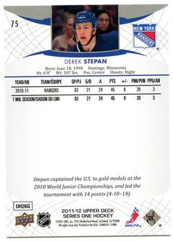 2011-12 Upper Deck #75 Derek Stepan Back
